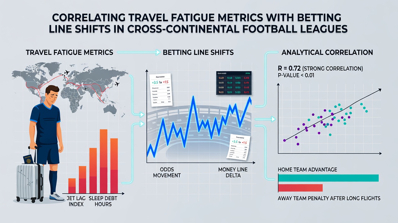 Graph showing travel distance versus betting line shifts for cross-continental football matches
