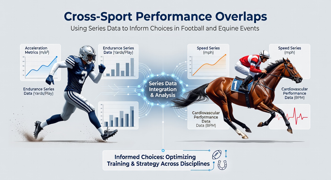 Visual representation of cross-sport performance data overlaps between football and equine events