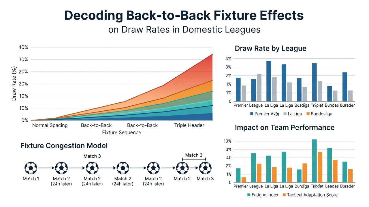 Comparison graph of draw percentages in domestic leagues under varying fixture congestion levels