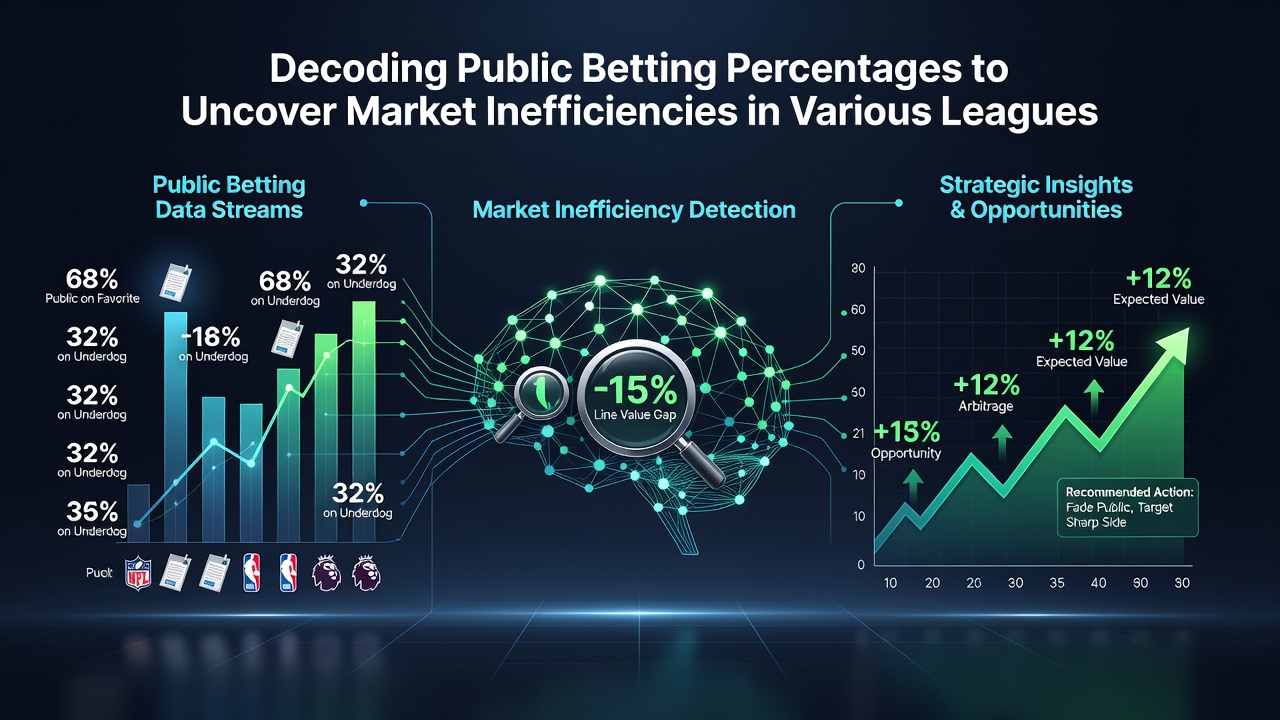 Chart comparing public betting percentages against closing line movements in football and basketball