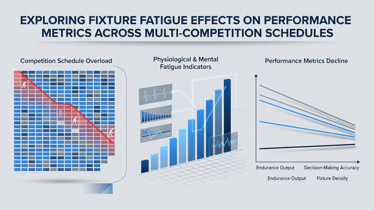 Athletes navigating a congested fixture schedule with performance tracking overlays