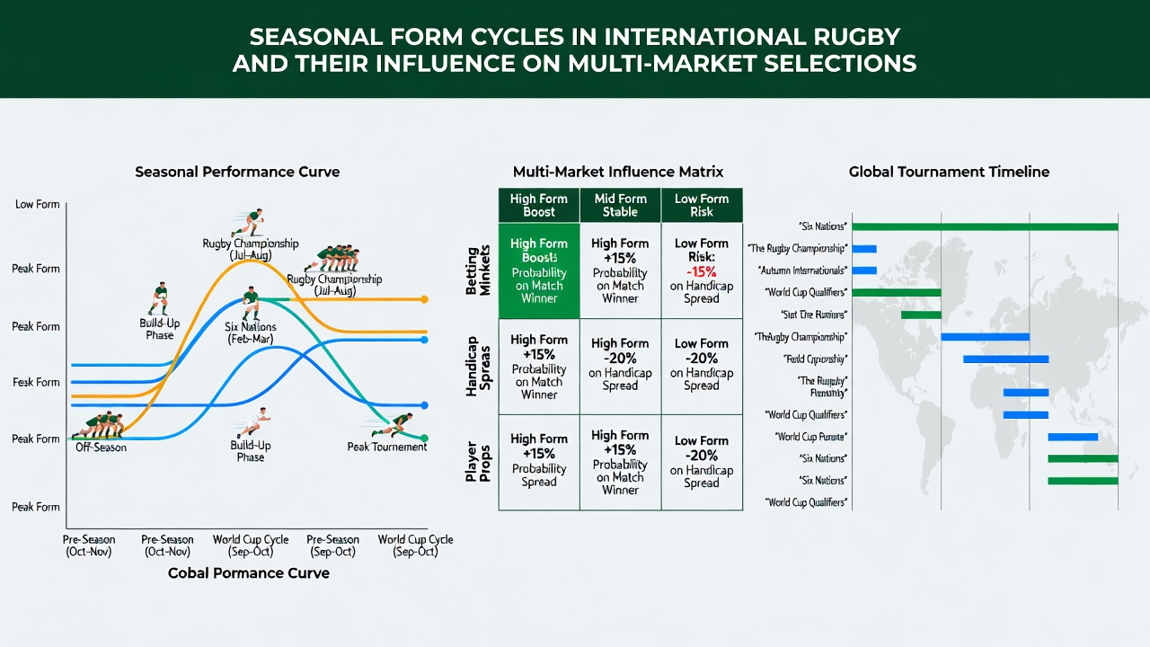 Rugby team analyzing performance data and seasonal statistics in a training facility